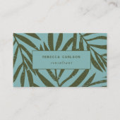 ボホティール（緑がかった色）抽象芸術グランジ植物学 名刺 (正面)