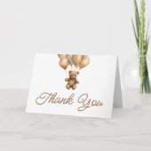 ボホテディベアバリー最初の誕生日パーティー サンキューカード (正面)