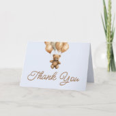 ボホテディベアバリー最初の誕生日パーティー サンキューカード (正面)