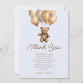 ボホテディベアバリー最初の誕生日パーティー サンキューカード (正面)