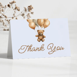 ボホテディベアバリー最初の誕生日パーティー サンキューカード