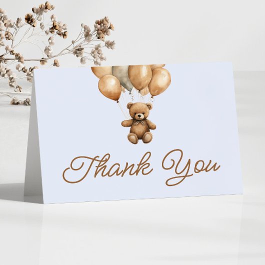 ボホテディベアバリー最初の誕生日パーティー サンキューカード