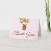 ボホテディベアバリー最初の誕生日パーティー サンキューカード (正面)