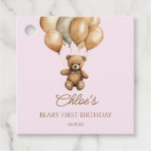 ボホテディベアバリー最初の誕生日パーティー フェイバータグ (正面)