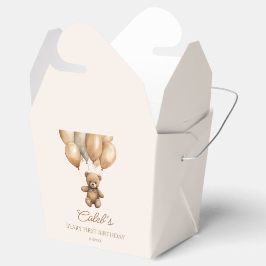 ボホテディベアバリー最初の誕生日パーティー フェイバーボックス (オープン)