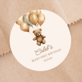 ボホテディベアバリー第1誕生日パーティー ラウンドシール