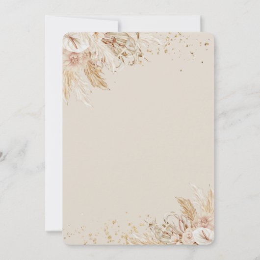 ボホテディベアファースト誕生日招待状 招待状 (裏面)