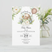 ボホテディベアブラウンセージ緑のバーリーウェイド 招待状 (スタンド正面)