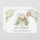 ボホテディベアブラウンセージ緑のバーリーウェイド 案内ポストカード (正面/裏面)