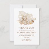 ボホテディベア | かわいいソフト子供の誕生日パーティー サンキューカード (正面)