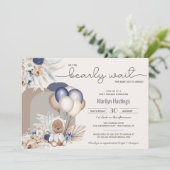 ボホテディベア&バルーンズが赤ちゃんシャワーを待つ 招待状 (スタンド正面)