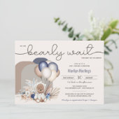 ボホテディベア&バルーンズが赤ちゃんシャワーを待つ 招待状 (スタンド正面)