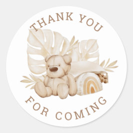 ボホテディベア | Thank You子供の誕生日パーティー ラウンドシール