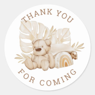 ボホテディベア   Thank You子供の誕生日パーティー ラウンドシール