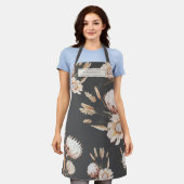 ボホテパーソナライズされたラコッタクリームフラワーズ エプロン (着用した状態)