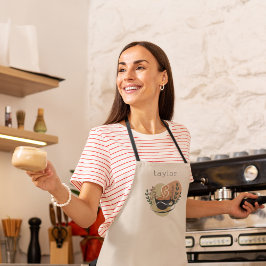 ボホテパーソナライズされたラコッタコーヒーテーマ エプロン