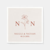 ボホテパーソナライズされたラコッタラスト |モノグラムナプク スタンダードカクテルナプキン (正面)