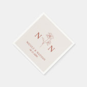 ボホテパーソナライズされたラコッタラスト |モノグラムナプク スタンダードカクテルナプキン (角)