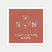 ボホテパーソナライズされたラコッタラスト |モノグラム スタンダードカクテルナプキン (正面)