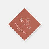 ボホテパーソナライズされたラコッタラスト |モノグラム スタンダードカクテルナプキン (角)