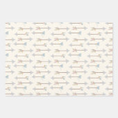 ボホテペアローズパステルベビーシャワー ラッピングペーパーシート (正面3)