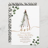 ボホテペファースト誕生日 招待状 (正面/裏面)