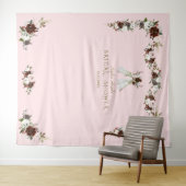 ボホテペブルガンディクリームフローラブライダルシャワー タペストリー (インサイチュ(横))