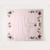 ボホテペブルガンディクリームフローラブライダルシャワー タペストリー (正面(横))