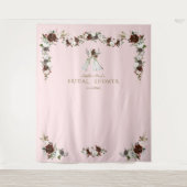 ボホテペブルガンディクリームフローラブライダルシャワー タペストリー (正面)