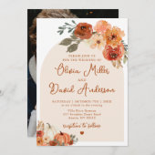 ボホテモダンラコッタ秋パンプキンオータム結婚ーズ 招待状 (正面/裏面)