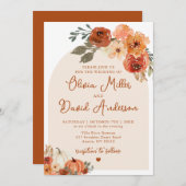 ボホテモダンラコッタ秋パンプキンオータム結婚ーズ 招待状 (正面/裏面)