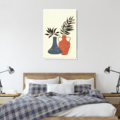 ボホテラコタポット、ストレッチ大仕上げ キャンバスプリント (インサイチュ (寝室))