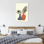 ボホテラコタポット、ストレッチ大仕上げ キャンバスプリント (インサイチュ (寝室))