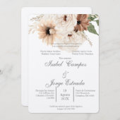 ボホテラコタ結婚ス 招待状 (正面/裏面)