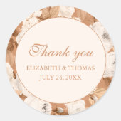 ボホテラコッタとクリーム牡丹ありがとう ラウンドシール (正面)