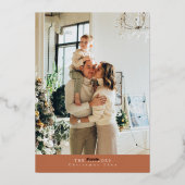 ボホテラコッタとゴールドフォイルフォトホリデーカード 箔シーズンカード (裏面)