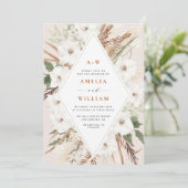 ボホテラコッタとパンパスグラス結婚ズ 招待状 (スタンド正面)