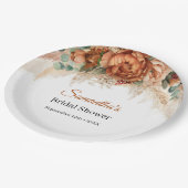 ボホテラコッタとブルゴーニュフローラパンパ ペーパープレート (アングル)