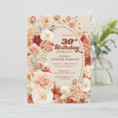 ボホテラコッタの花々の30歳の誕生日 招待状 (スタンド正面)