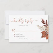 ボホテラコッタの葉の結婚フローラ 出欠カード (正面)