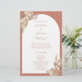 ボホテラコッタアーチパンパスグラスウェディングプログラム (スタンド正面)