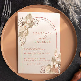 ボホテラコッタアーチパンパスグラス結婚ズ・インビタティ 招待状