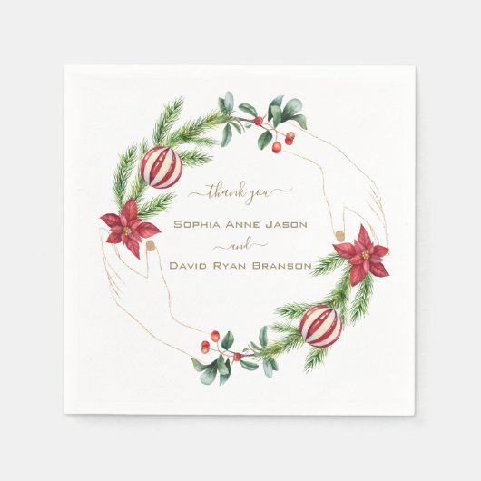 ボホテラコッタアーチパンパスグラス結婚フローラ スタンダードカクテルナプキン (正面)