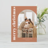 ボホテラコッタアーチフォトファミリーホリデーカード シーズンカード (スタンド正面)