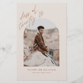 ボホテラコッタアーチ写真卒業招待状