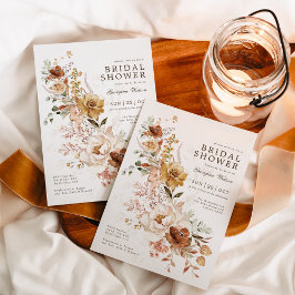 ボホテラコッタイエローガーデンフローラブライダルシャワー 招待状