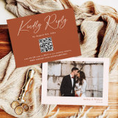 ボホテラコッタウェディングRSVP QRコード エンクロージャーカード