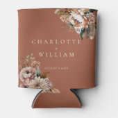ボホテラコッタウォーターカラーフラワーズ結婚式の引き出物 缶クーラー (正面)