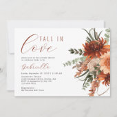ボホテラコッタウォーターカラーフローラブライダルシャワー 招待状 (正面)