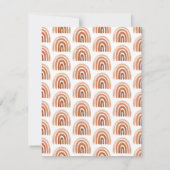 ボホテラコッタウォーターカラーレインボーベビーシャワー 招待状 (裏面)